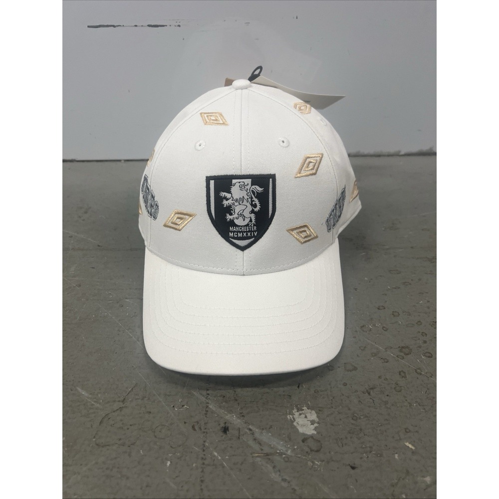 Manchester United Football Soccer Cap Umbro One Size White‎ Adjustable Hat